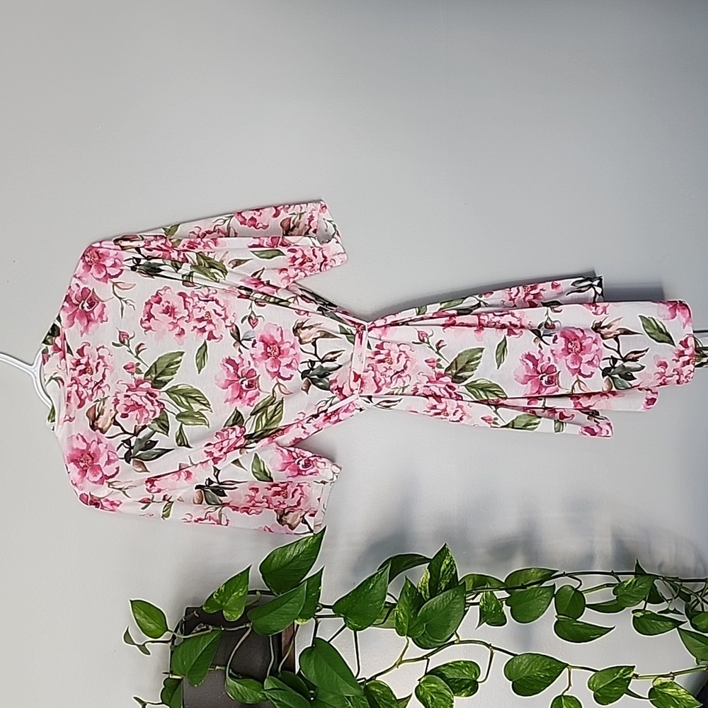 Show me your Mumu floral rose pink robe o/s one size - Picture 6 of 6